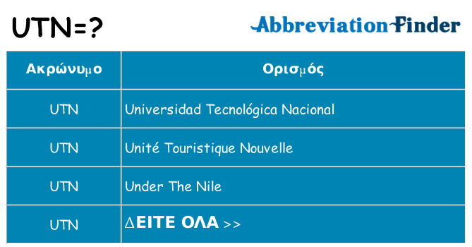 Τι σημαίνει utn ηρεμήσει