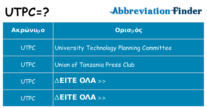 Τι σημαίνει utpc ηρεμήσει