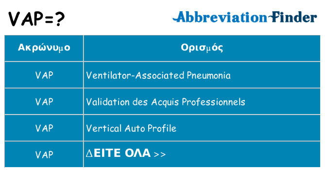 Τι σημαίνει vap ηρεμήσει