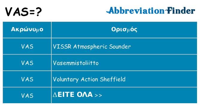 Τι σημαίνει vas ηρεμήσει