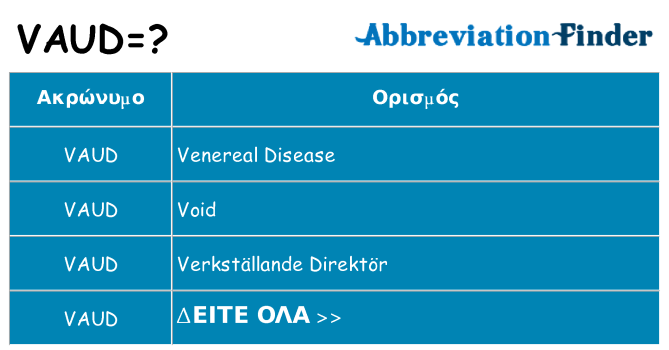 Τι σημαίνει vaud ηρεμήσει