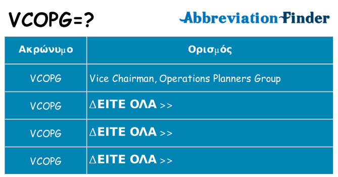 Τι σημαίνει vcopg ηρεμήσει
