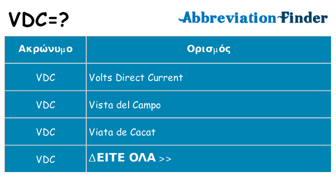 Τι σημαίνει vdc ηρεμήσει