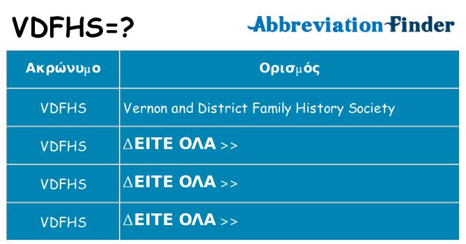 Τι σημαίνει vdfhs ηρεμήσει