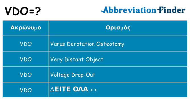 Τι σημαίνει vdo ηρεμήσει