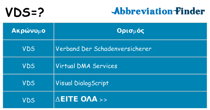 Τι σημαίνει vds ηρεμήσει