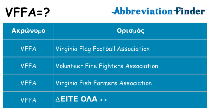 Τι σημαίνει vffa ηρεμήσει