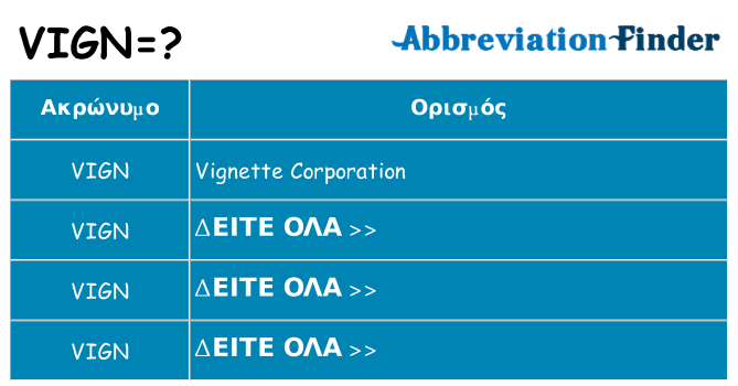 Τι σημαίνει vign ηρεμήσει