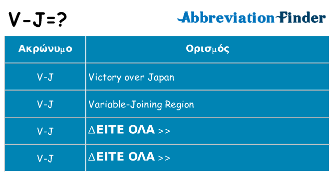 Τι σημαίνει v-j ηρεμήσει