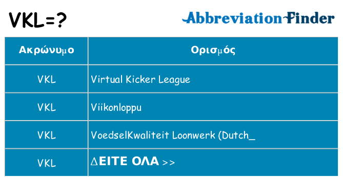Τι σημαίνει vkl ηρεμήσει