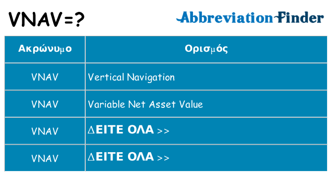 Τι σημαίνει vnav ηρεμήσει