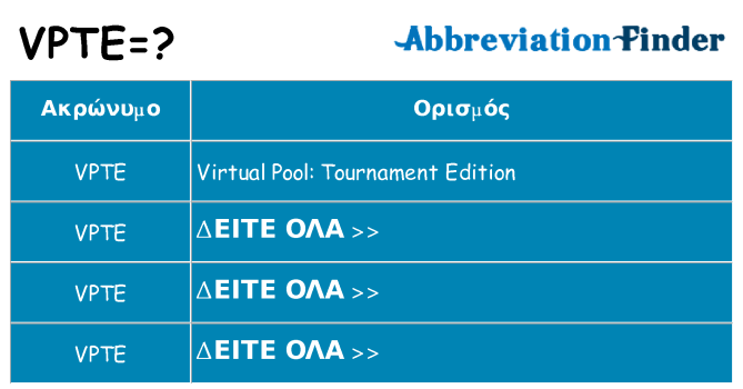Τι σημαίνει vpte ηρεμήσει