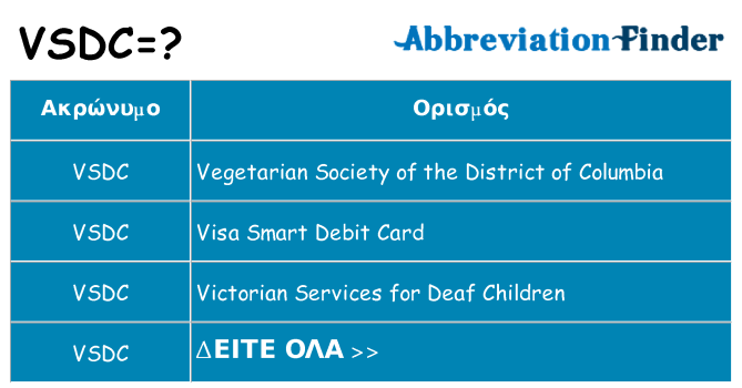 Τι σημαίνει vsdc ηρεμήσει