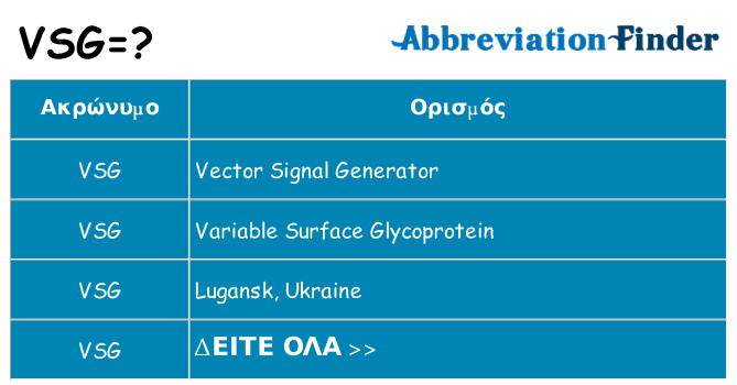 Τι σημαίνει vsg ηρεμήσει