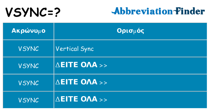 Τι σημαίνει vsync ηρεμήσει