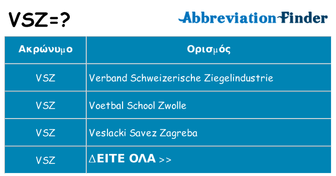 Τι σημαίνει vsz ηρεμήσει
