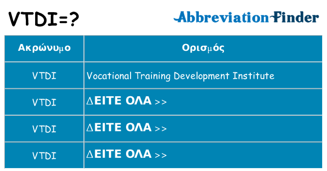 Τι σημαίνει vtdi ηρεμήσει