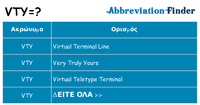 Τι σημαίνει vty ηρεμήσει