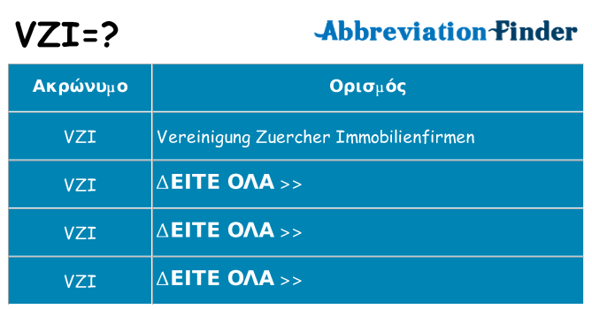 Τι σημαίνει vzi ηρεμήσει