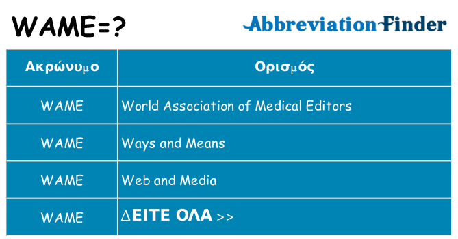 Τι σημαίνει wame ηρεμήσει