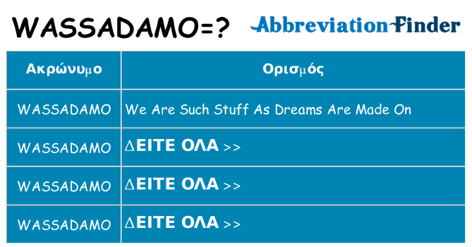 Τι σημαίνει wassadamo ηρεμήσει
