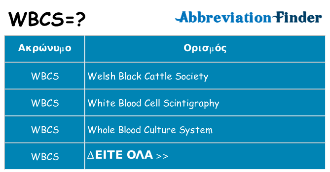 Τι σημαίνει wbcs ηρεμήσει