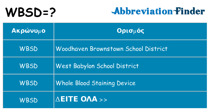 Τι σημαίνει wbsd ηρεμήσει