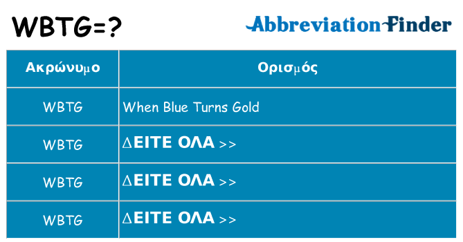 Τι σημαίνει wbtg ηρεμήσει