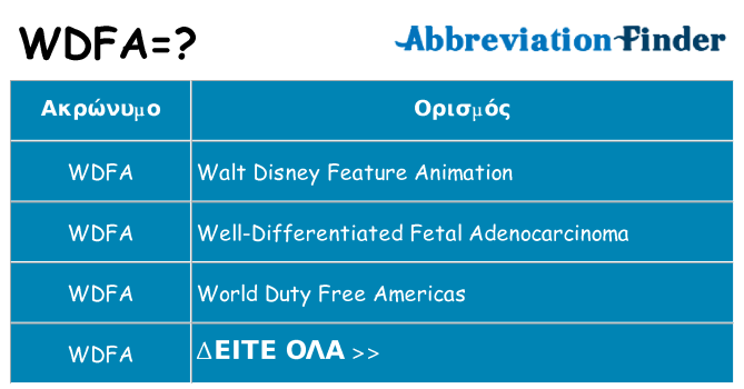 Τι σημαίνει wdfa ηρεμήσει