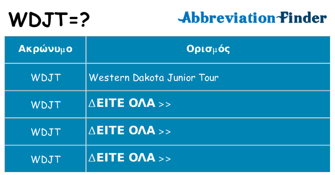Τι σημαίνει wdjt ηρεμήσει