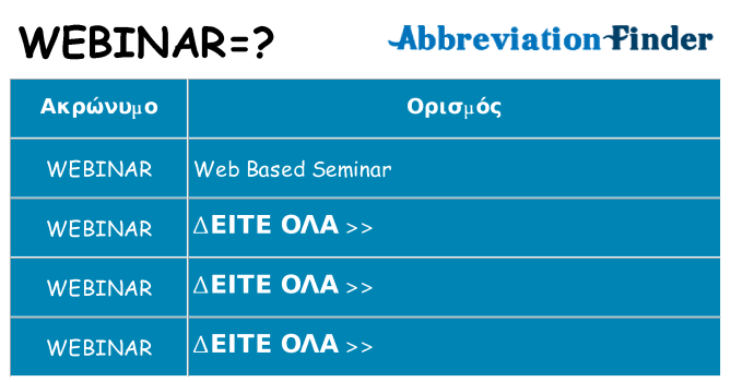 Τι σημαίνει webinar ηρεμήσει