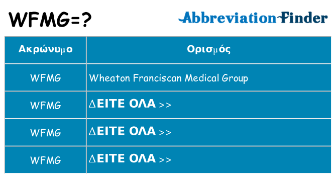 Τι σημαίνει wfmg ηρεμήσει