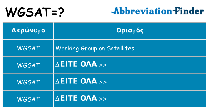 Τι σημαίνει wgsat ηρεμήσει