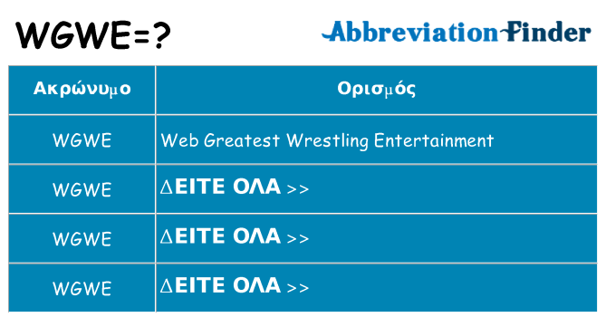 Τι σημαίνει wgwe ηρεμήσει