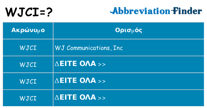 Τι σημαίνει wjci ηρεμήσει