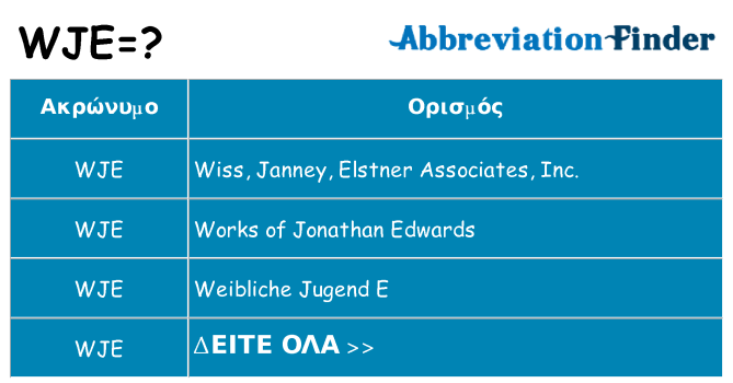 Τι σημαίνει wje ηρεμήσει