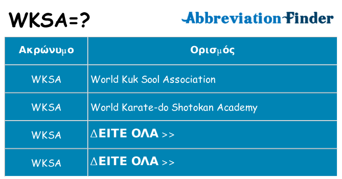 Τι σημαίνει wksa ηρεμήσει