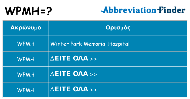 Τι σημαίνει wpmh ηρεμήσει