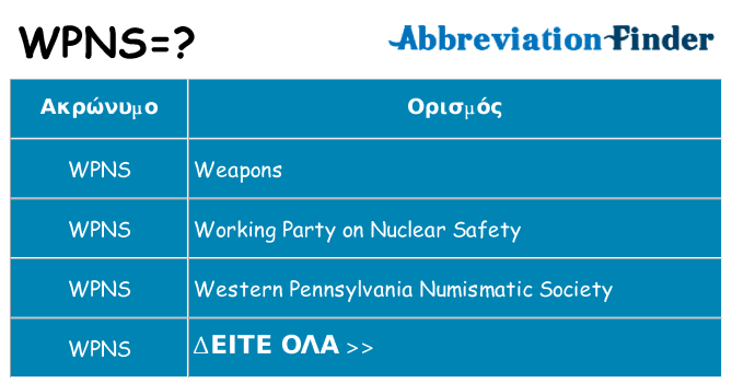 Τι σημαίνει wpns ηρεμήσει