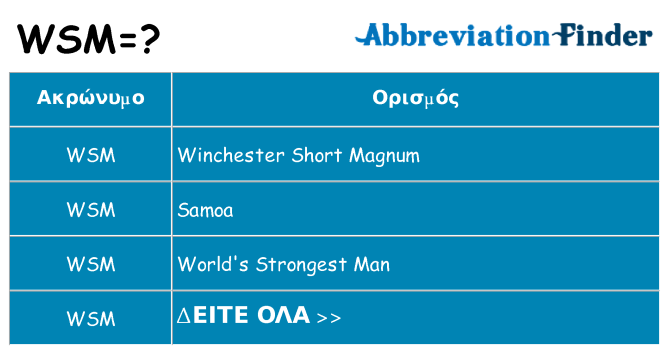 Τι σημαίνει wsm ηρεμήσει