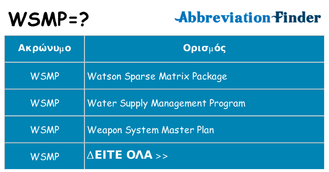 Τι σημαίνει wsmp ηρεμήσει