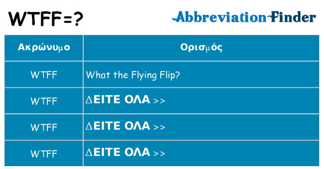 Τι σημαίνει wtff ηρεμήσει