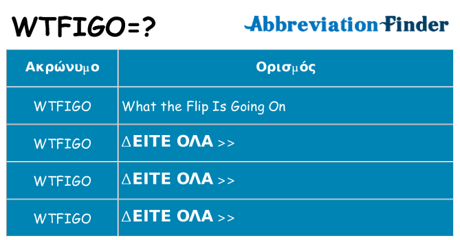 Τι σημαίνει wtfigo ηρεμήσει