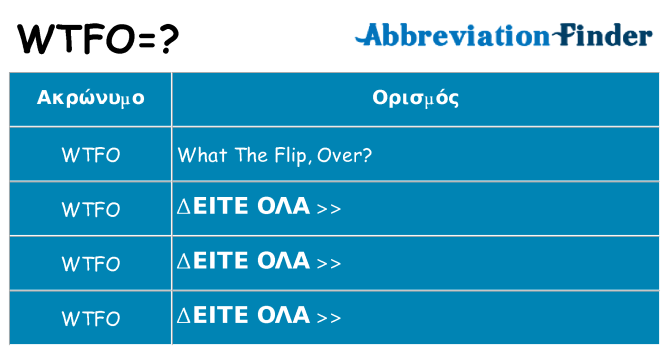 Τι σημαίνει wtfo ηρεμήσει