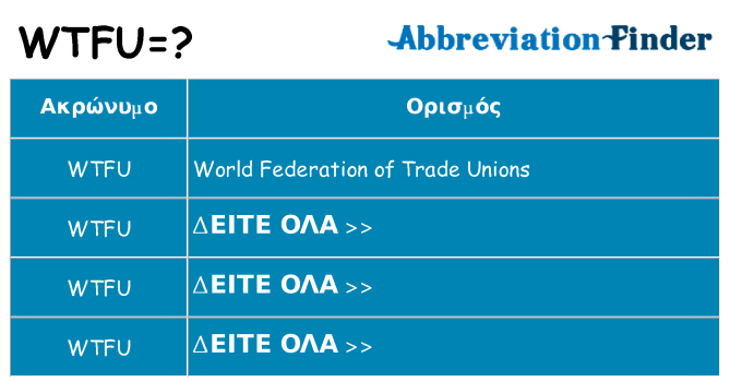 Τι σημαίνει wtfu ηρεμήσει