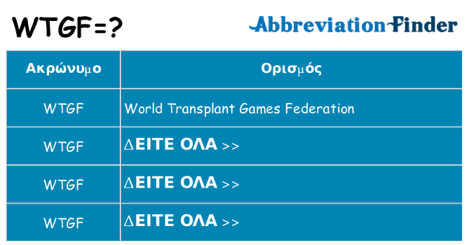 Τι σημαίνει wtgf ηρεμήσει