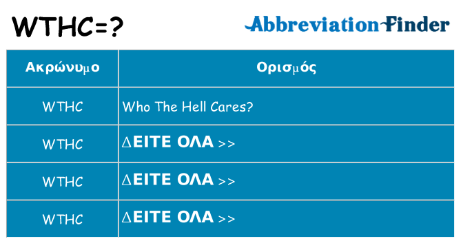 Τι σημαίνει wthc ηρεμήσει