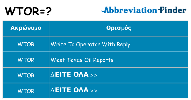 Τι σημαίνει wtor ηρεμήσει