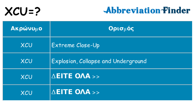 Τι σημαίνει xcu ηρεμήσει