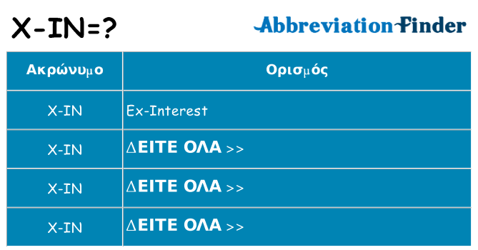 Τι σημαίνει x-in ηρεμήσει